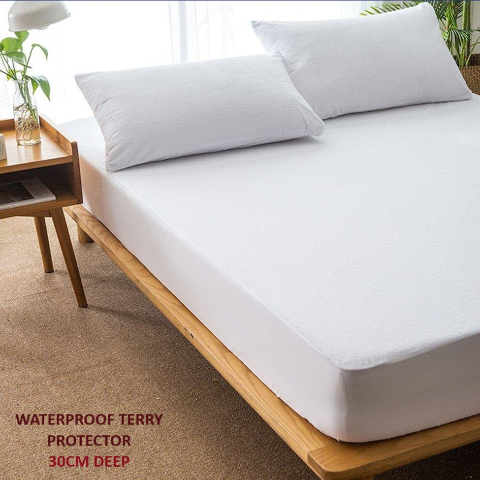 Extra Deep Waterproof Terry Towel Mattress Protector Bed MATRESS Cover All Sizes