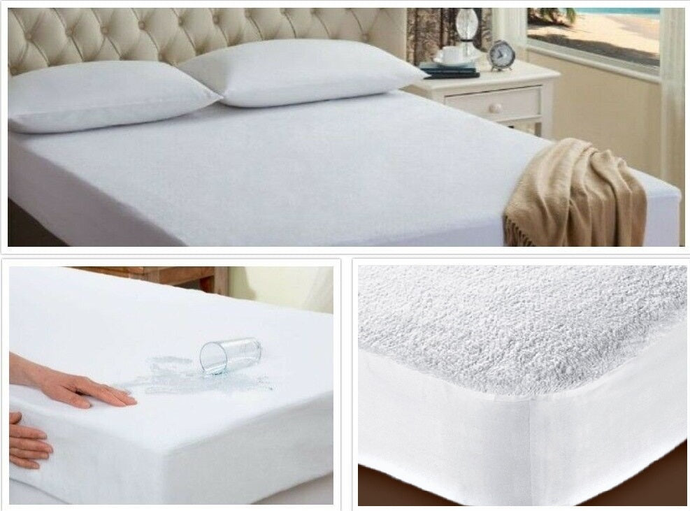 Extra Deep Waterproof Terry Towel Mattress Protector Bed MATRESS Cover All Sizes